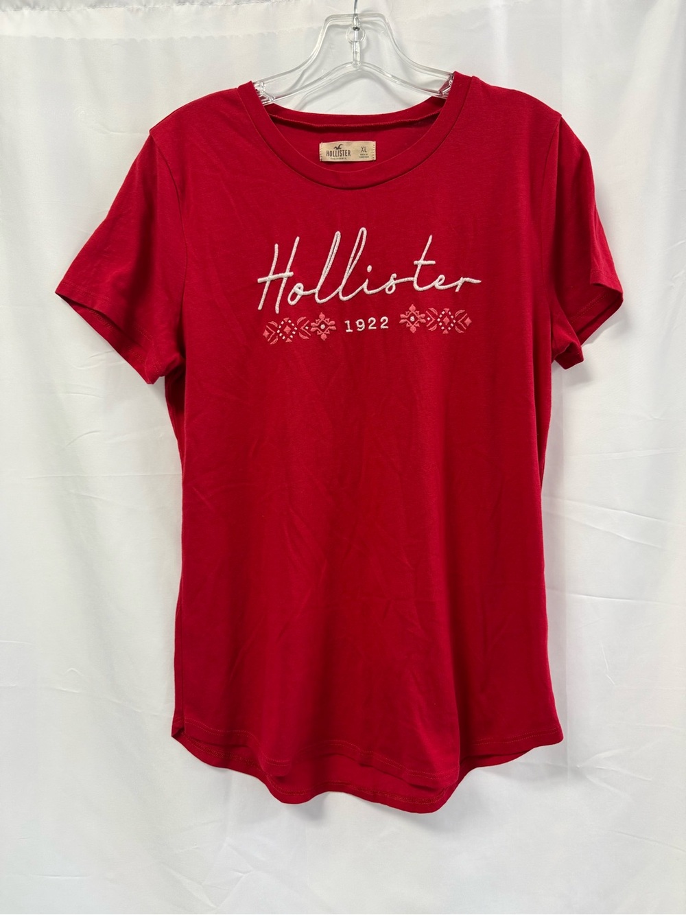 Holister Short Sleeve Tee T-Shirt Red Womens Size XL